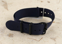 NWT J. CREW NAVY GROSGRAIN UNISEX SLIP ON WATCH BAND 22mm BLACK BUCKLE
