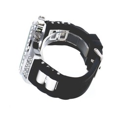 Men’s Hip Hop Watch Iced Bling Rapper Big Stones Silicone Band Luxury Fashion