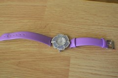 Genoa Japanese Movement Watch with Mother of Pearl Accent / Purple Leather Strap