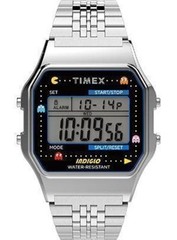 NEW 34mm TIMEX x PACMAN T80 Digital Watch TW2U31900 Silver