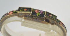 LAZARUS”FOND ACIER INOXYDABLE” Swiss Enamel Bracelet Womens watch RARE”