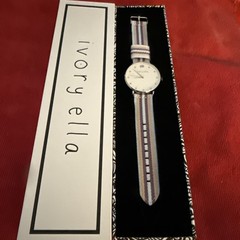 IVORY ELLA Pale Blue/Plum Silver Watch Fabric Band. Brand New in Box!