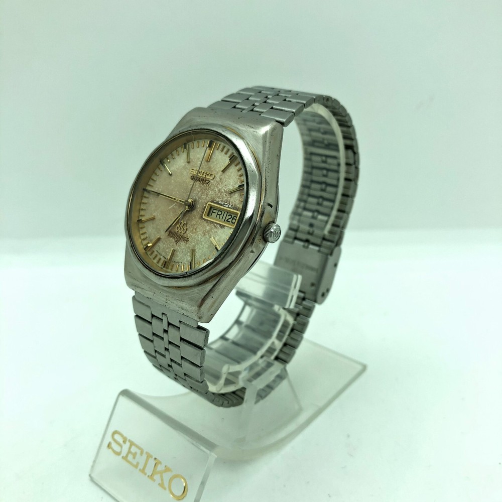 [w2035] SEIKO SUPERIOR 9983-7000 Twin quartz New battery VG