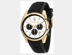 Maserati Chronograph White Dial Black Silicon Strap Watch– R8851151001