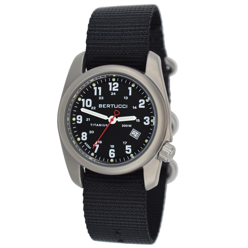 Field Watch Titanium 40 mm Black Dial Black Nylon Band A-2T Original Classic