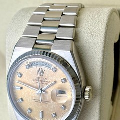 Rolex Day-Date Oysterquartz 36 Tropical Orange Diamond Dial 18K White Gold 19019
