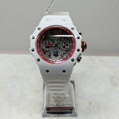 Invicta Racing Men’s Watch 43.5mm White Silicone Silver Dial Quartz New 69660
