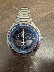 Citizen Eco-Drive Stars & Stripes Chronograph Titanium WristWatch- Needs Battery