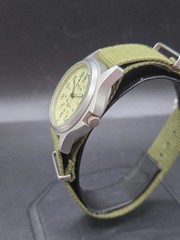TELVA Mens Quartz Watch 35mm SPORTS CREPHA TB-2072 Military Style Japan 12/24hr