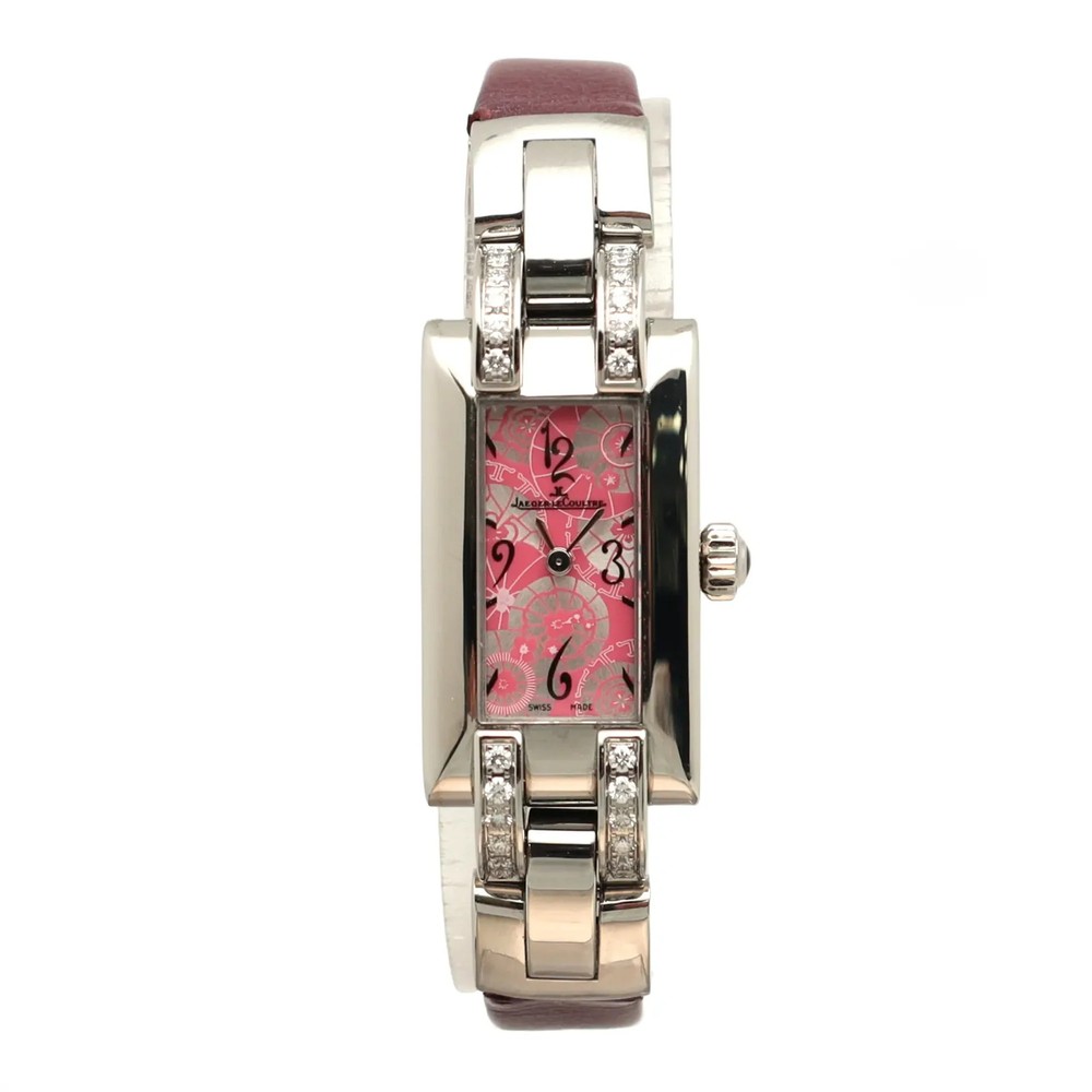 Jaeger-LeCoultre Steel Diamond Watch with Pink Dial – Quartz, Ref. 460.8.08