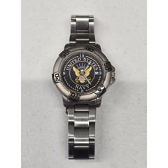 United States Navy Watch Mens Silver Tone Stainless Steel Japan Quartz Date Dial