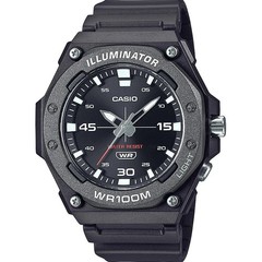 Casio Illuminator Analog Resin Strap Black Dial Quartz MW620H1AV WR100m