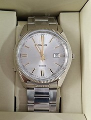 New Casio MTP-1302D-7A2 Stainless Steel Band Analog White Dial Mens Watch
