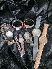 Lot Of 7 Women’s Watches Cuffs, Faux Leather, Metal Bands
