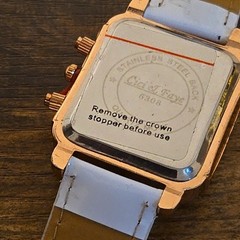 Cici & Faye Luxury Design Quartz Watch Square Face Gold White Glass Stones