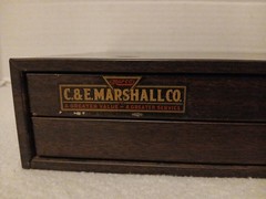 VINTAGE C & E MARSHALL CO WATCHMAKER PARTS 2 DRAWER METAL CABINET MARCO 11.5×9.5