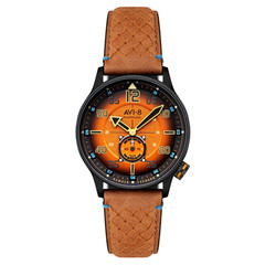 Hawker Typhoon Baldwin Automatic Orange / Brown Leather | Orange Dial Wristwatch