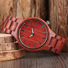 Men’s Casual Watch Nature Wooden Quartz Wrist Watches Fold Clasp Wood Bracelet