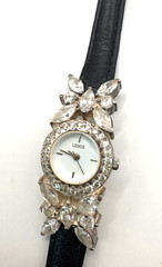 VTG Lenox Sterling Silver Crystal Butterfly Watch Face Speidel Band Untested