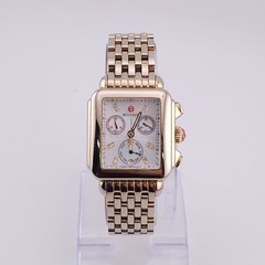 Michele Deco 18K Gold and Stainless Diamond Dial Watch – MW06P00A9046