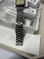 Casio Men’s Vintage Ana-Digi Quartz Cream Dial Stainless Steel Watch AQ230GG-9A