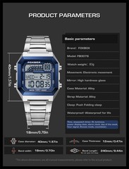 LIGE FOXBOX Men Watch Rectangle Wristwatch Boys Digital Sport Electronic Watches