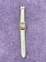 Rose Gold Dress Watch White Dial Roman Numerals