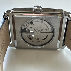 Bulova Men’s Classic Hack Feature Automatic Black Leather Watch 33 MM 96A269