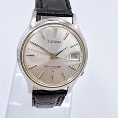 SEIKO Sportsmatic 7625-8293 Automatic 17 Jewels Watch 36mm Silver Dial Leather