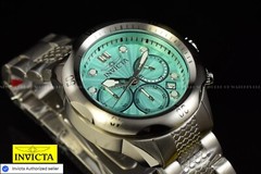 Invicta Men’s 46mm VENOM Chronograph Quartz TURQUOISE DIAL Silver Tone SS Watch