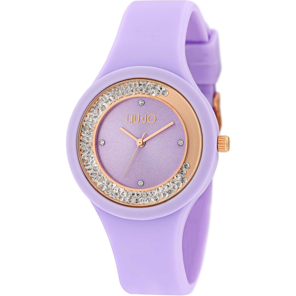Womens Wristwatch LIU JO Luxury DANCING SPORT TLJ1423 Silicone Lilac Swarovski