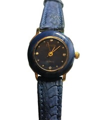 Ladies All Blue 22mm Edison Quartz Watch Runs Well New Battery