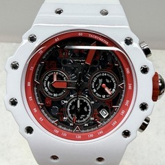 Invicta Racing Men’s Watch 43.5mm White Silicone Silver Dial Quartz New 69660