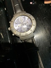 Lotus Quartz Silver Stainless Analog Crocograin Band Watch 9778 Depose As Is