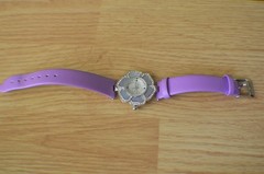 Genoa Japanese Movement Watch with Mother of Pearl Accent / Purple Leather Strap