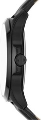 ARMANI EXCHANGE AX2411 THREE HAND SILVER DIAL BLACK LEATHER STRAP 46MM MEN WATCH