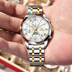 Waterproof Quartz Watch Men’s Luminous Luxury OLEVS Steel Men Stainless Strap