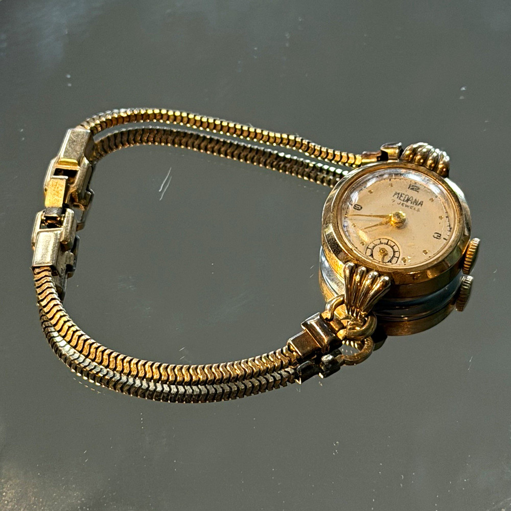 Medana 7 Jewels Women’s Vintage Manual Wind 12k Gold filled Bracelet Watch