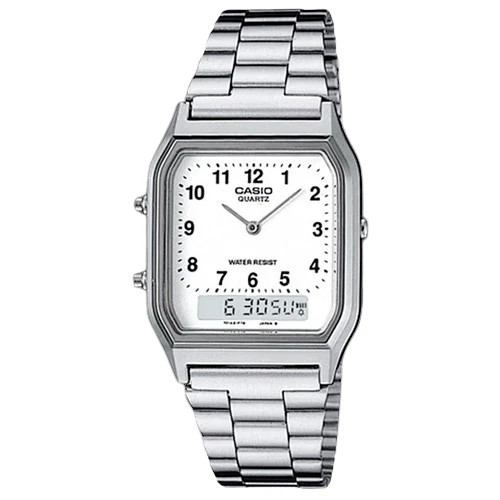 Casio AQ-230A-7B DISPLAY Men’s Watch Analog/Digital Silver Stainless Steel