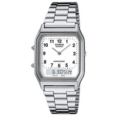 Casio AQ-230A-7B DISPLAY Men’s Watch Analog/Digital Silver Stainless Steel