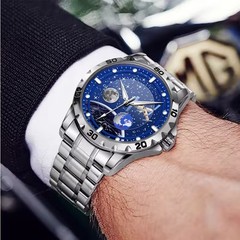 GLENAW Original Fully Automatic Mechanical Space Dial Waterproof Men Wrist Watch