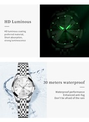 Women’s Wrist Watch Steel Band Luminous Hands Silver Gold Black Date Watch Small