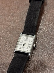 Seiko Women’s Essentials White Dial Black Band Watch SWR053