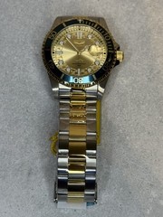 Invicta Pro Diver 43mm Men’s Watch Gold Sunburst Dial Teal Bezel Brand New
