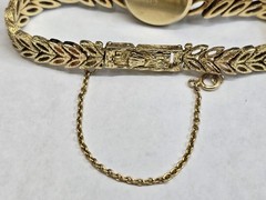Vintage 50s Rolex 14K Gold Ladies 17.5mm Cocktail Watch Textured Leaf Band