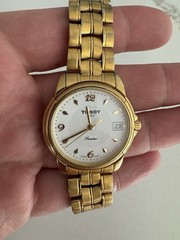 Tissot Seastar Quartz 29mm Gold-Tone SS Bracelet White Dial Date 30m