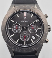 Vincero Chronograph Watch VK63 Mecha Quartz Gunmetal Sapphire Rubber Strap