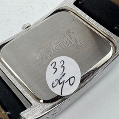 Fallsview Casino Quartz Watch Men Silver Rectangle Leather Analog New Battery