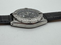 Vintage GRASS MEN’S Chronograph GM-9513 Silver Tone Quartz Watch New Battery