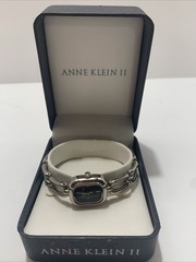 Anne Klein II Women’s Watch 7.75 Band Silver Tone Blue Face Needs Battery
